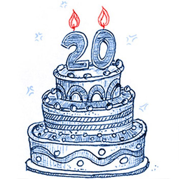Открытка поздравление с днем рождения 20 лет